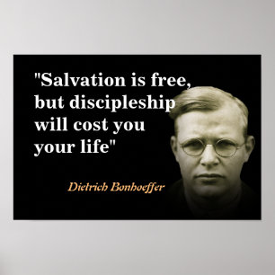 Poster Dietrich Bonhoeffer Citação Sobre Salvação