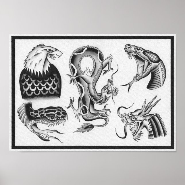 Poster Dietzel Vintage Tattoo Flash (Frente)