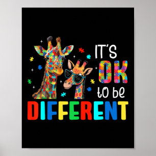 Poster Diferente Girafa Animal Puzzle de Conscientização