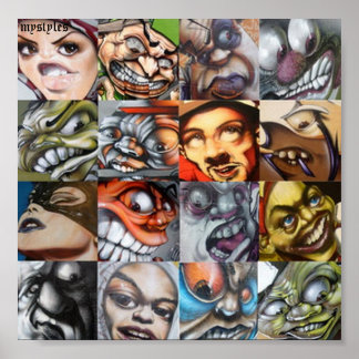 Póster diferentes estilos de caracteres