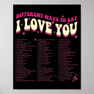 Poster Diferentes Maneiras De Dizer Eu Te Amo Retro Hippi