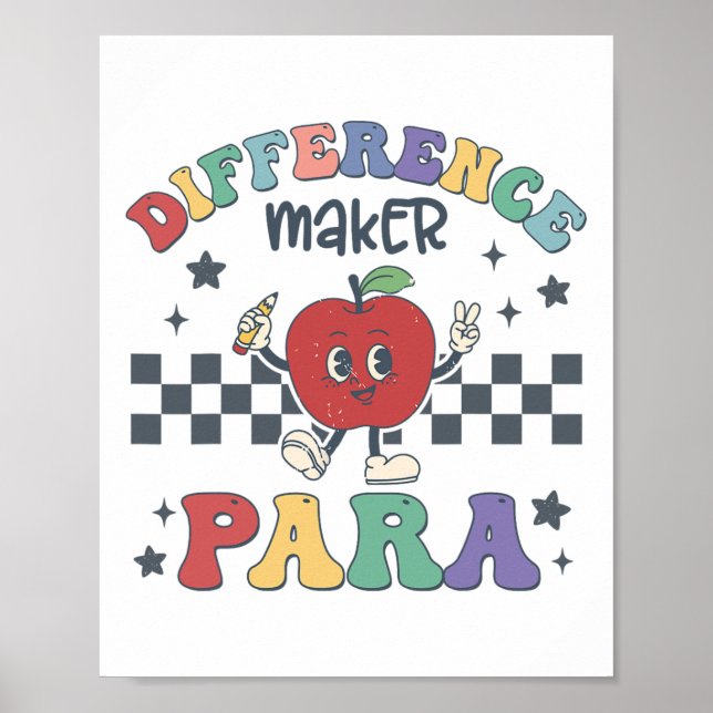 Poster Difference Maker Para Teacher Paraprofessional Par (Frente)