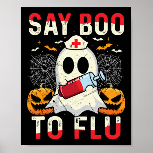 Poster Diga Boo À Enfermeira Fantasma B Do Halloween Vint