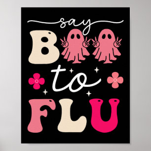 Poster Diga Boo Ao Dia de as Bruxas engraçado Da Vacina C