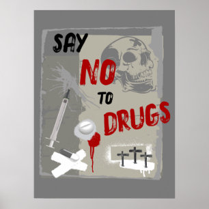 Poster Diga Não às Drogas Morte Sombria Anti-Drogas