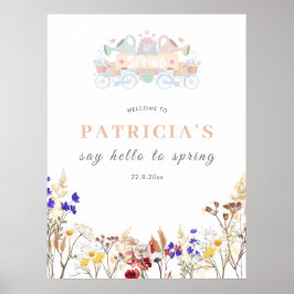 Poster Diga Olá Para Primavera Birthday Sinal De Boas-Vin