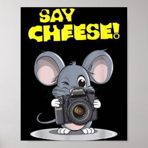 Poster Diga Queijo Rato Engraçado Fotógrafo Foto Câmera H