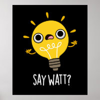 Diga Watt Funny Light Bulb Pun Dark BG