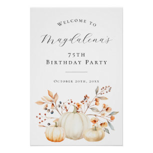 Póster DIGITAL 75º Aniversário Pumpkin Fall deixa bem-vin