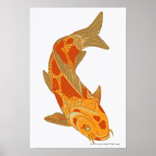 Póster Digital illustration of Koi Carp