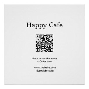 Póster Digitalização do restaurante Café para ver o pedid