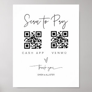 Poster Digitalizar Código QR Assinar Valeta de Bar de Ca