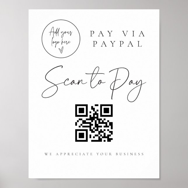 Poster Digitalizar Código QR Assinar Valeta de Bar de Cas (Frente)