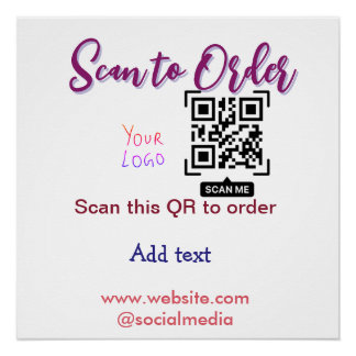 Póster digitalize para encomendar código Qr e-mail site l
