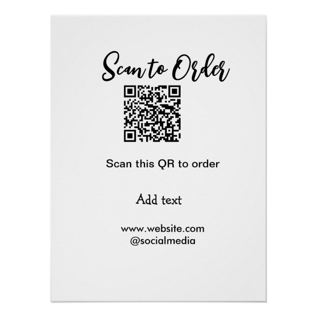 Póster Digitalize para encomendar digitalizar código QR a (Frente)