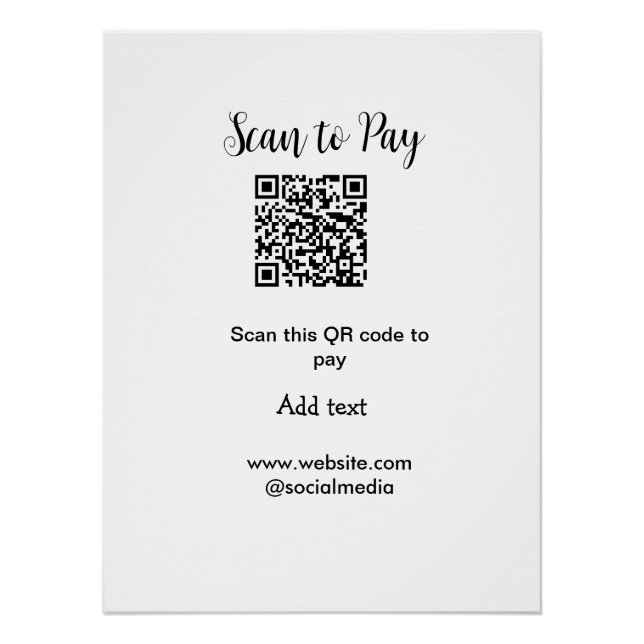 Póster Digitalize para pagar digitalize código QR adicion (Frente)