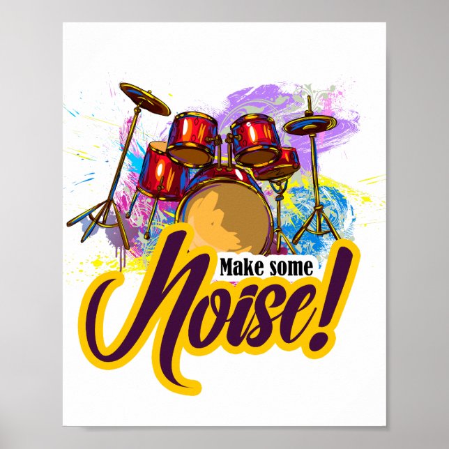 Poster Digitally painted Drums Design (Frente)