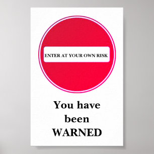 Poster digite seu próprio sinal de risco