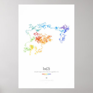 Póster dígitos 100k do logarítmo natural de 2 (luz)