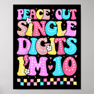 Poster Dígitos De Solteiro Do Peace Out Im 10 Raparigas D