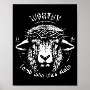 Poster Digno é o Cordeiro que foi morto Apocalipse 5 12 F