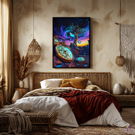 Poster Dilação de Tempo Futurística - Sonho Neon Surreal