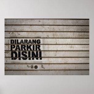 Poster Dilarang parkir disini sinal
