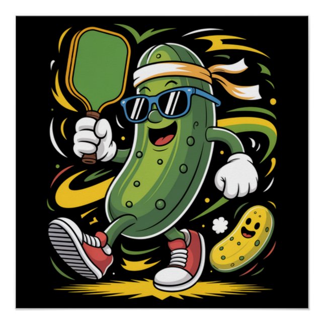 Póster Dill Pickle Jogando Pickleball (Frente)