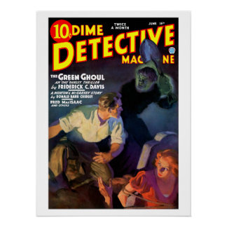 Póster Dime Detetive Magazine (junho de 1935)