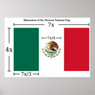 Póster Dimensions of The National Flag of Mexico