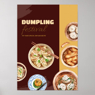 Poster Dimsum Watercolor business