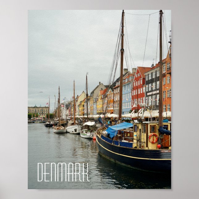 Poster Dinamarca, Barcos de rua Nyhavn (Frente)