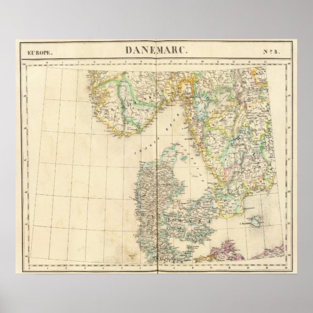 Póster Dinamarca, Europa 8 (Frente)