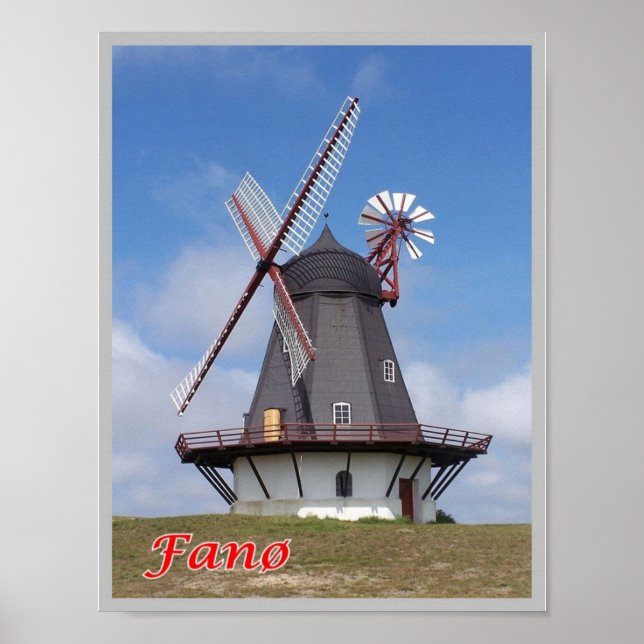 Poster Dinamarca - Fanø - farol - (Frente)