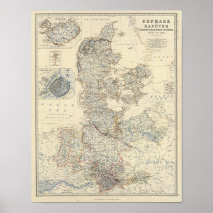 Póster Dinamarca, Hanover, Brunsvique, Mecklenburg