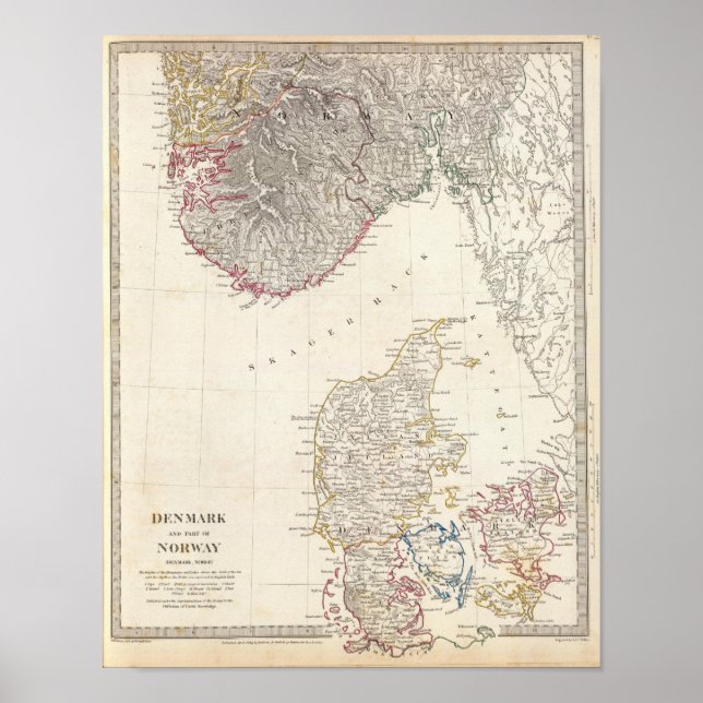 Poster Dinamarca, Noruega (Frente)
