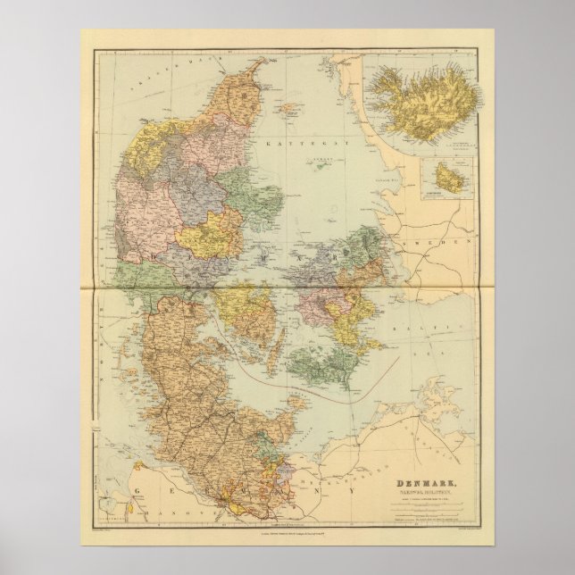 Poster Dinamarca, Sleswig, Holstein (Frente)