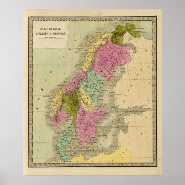 Póster Dinamarca, Suecia e Noruega (Frente)
