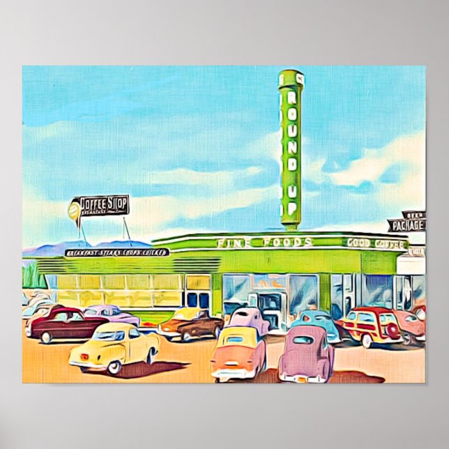 Poster Diner da década de 1940 - Loja (Frente)