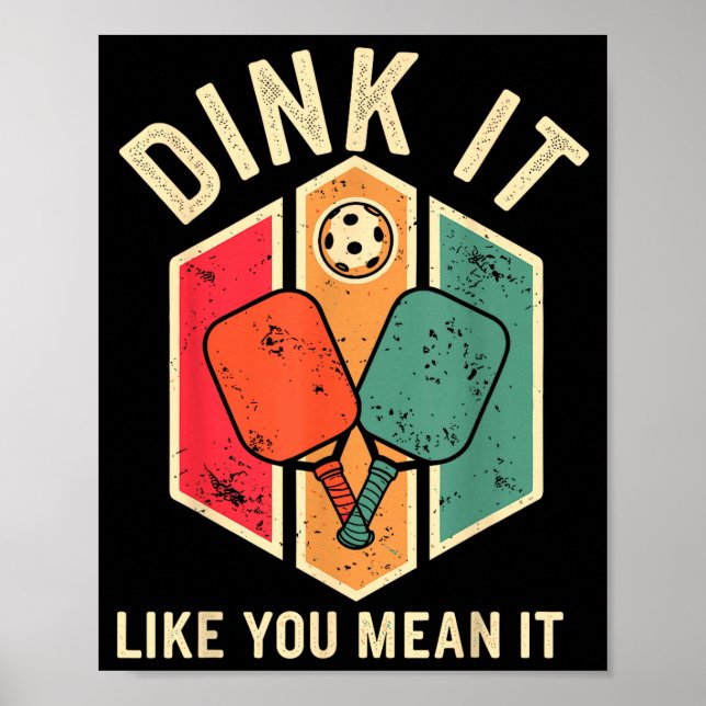 Poster Dink como um jogador engraçado de pickleball (Frente)
