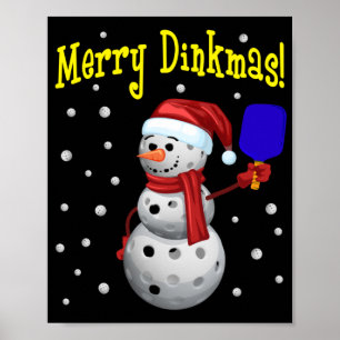 Poster Dinkmas de feliz - Snowman de Pickleball