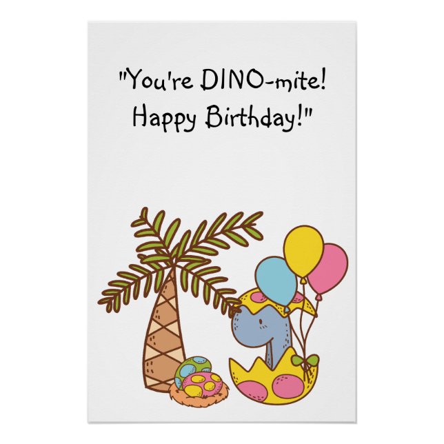 Póster DINO-mite Aniversário (Frente)