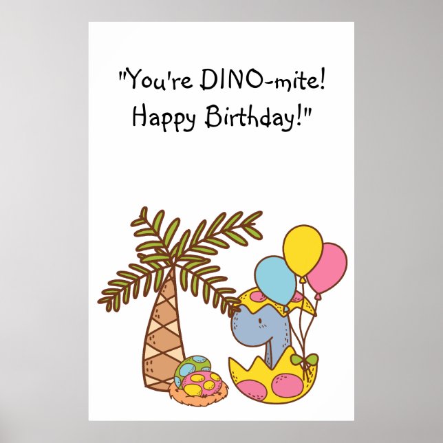 Poster DINO-mite Aniversário (Frente)