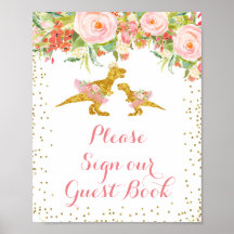 Dino rosa e Dourado, por favor assine nosso livro