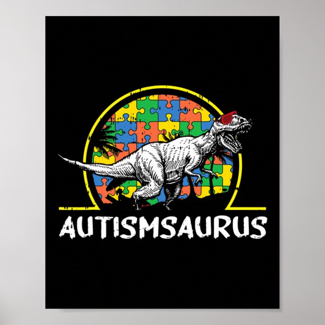 Poster Dino-saur Autismo Oferece Presentes Para Crianças  (Frente)