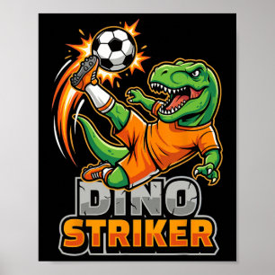 Poster Dino Striker T-rex Chute de Futebol Dinosauro Dive