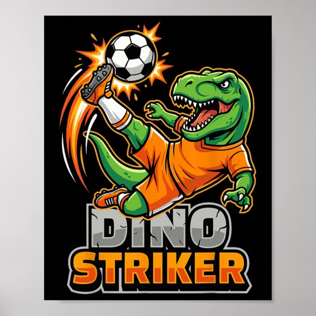 Poster Dino Striker T-rex Chute de Futebol Dinossauro Eng (Frente)