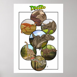 Poster Dino Zoo: Colagem do Dinossauro #2