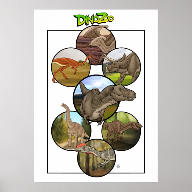 Poster Dino Zoo: Colagem do Dinossauro #2 (Frente)