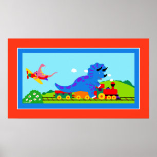 Poster Dinos, Comboios e Aviões